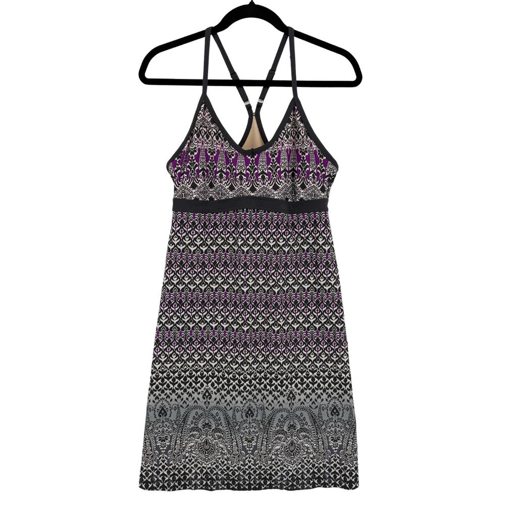 Athleta Women M Shorebreak Swim Dress‎ Bombay Print Purple Paisley 221593